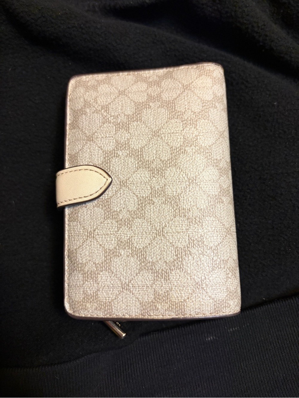 Kate Spade Metallic Beige Logo Bifold Wallet with Gold Accents - Picture 2 of 4